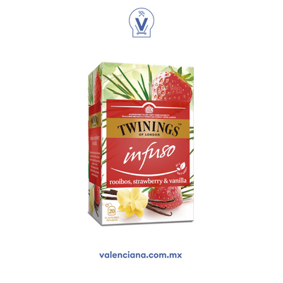 Té de Rooibos, Fresa y Vainilla Twinings 20 Sobres de 2 gr