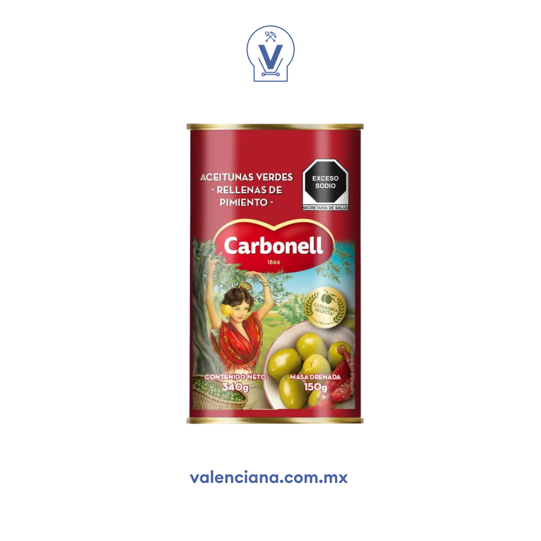 Aceitunas Rellenas con Pimiento Carbonell 340 gr