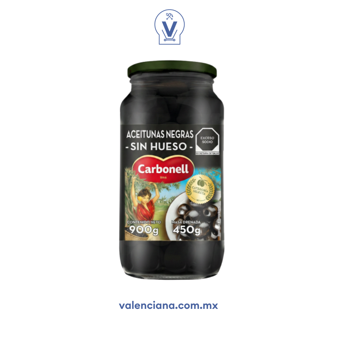 Aceitunas Negras sin Hueso Carbonell 900 gr