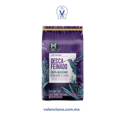 Café Descafeinado Molido Members Mark 1 kg