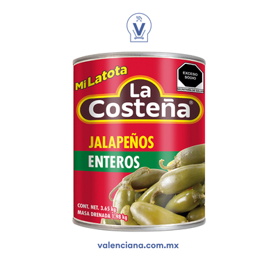 Chile Jalapeño Entero Latota La Costeña 3.65 kg