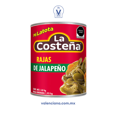 Chile Rajas de Jalapeño Latota La Costeña 3.8 kg