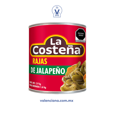 Chile Rajas de Jalapeño La Costeña 2.9 kg