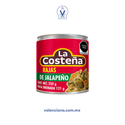 Chile Rajas de Jalapeño La Costeña 220 gr