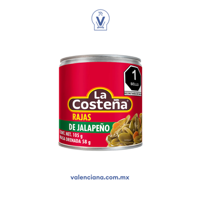 Chile Rajas de Jalapeño La Costeña 105 gr