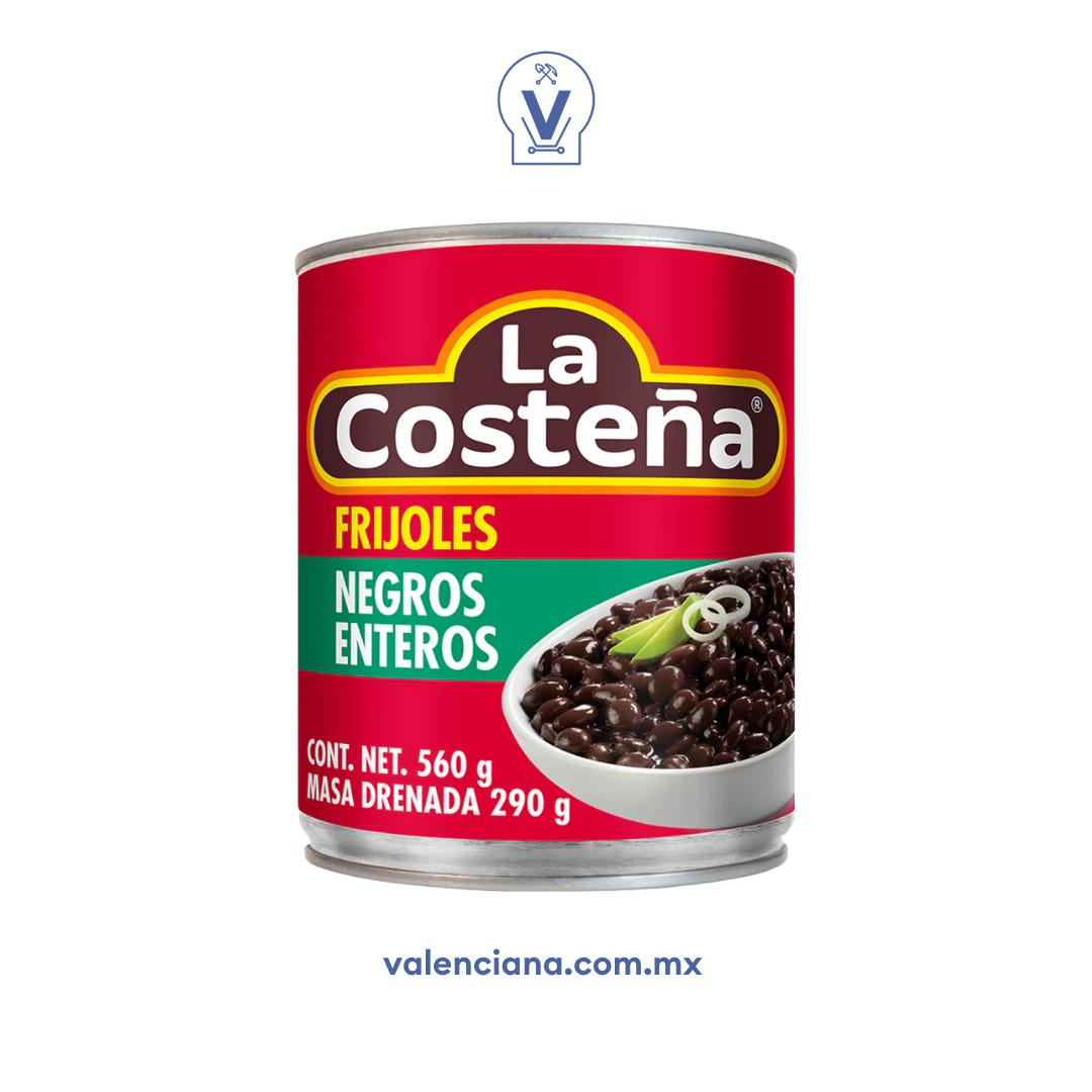 Frijoles Negros Enteros La Costeña 560 gr