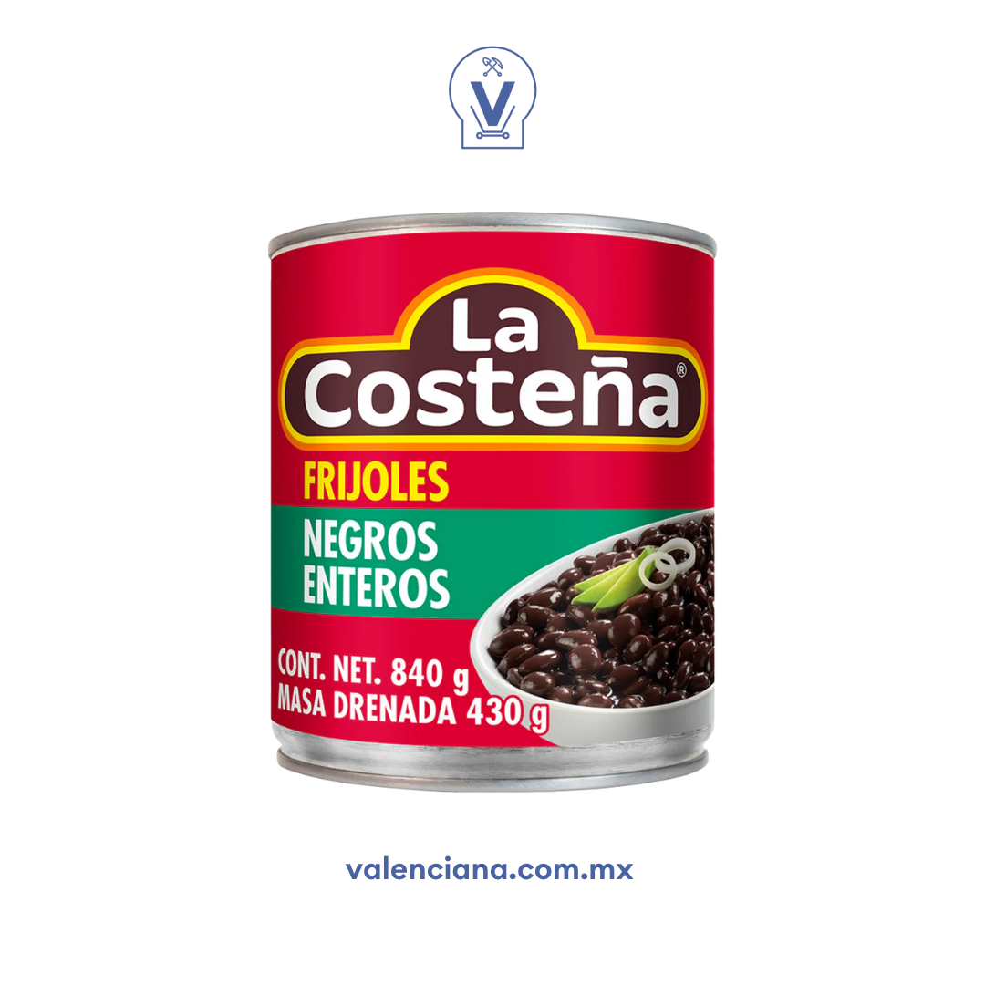 Frijoles Negros Enteros La Costeña 840 gr