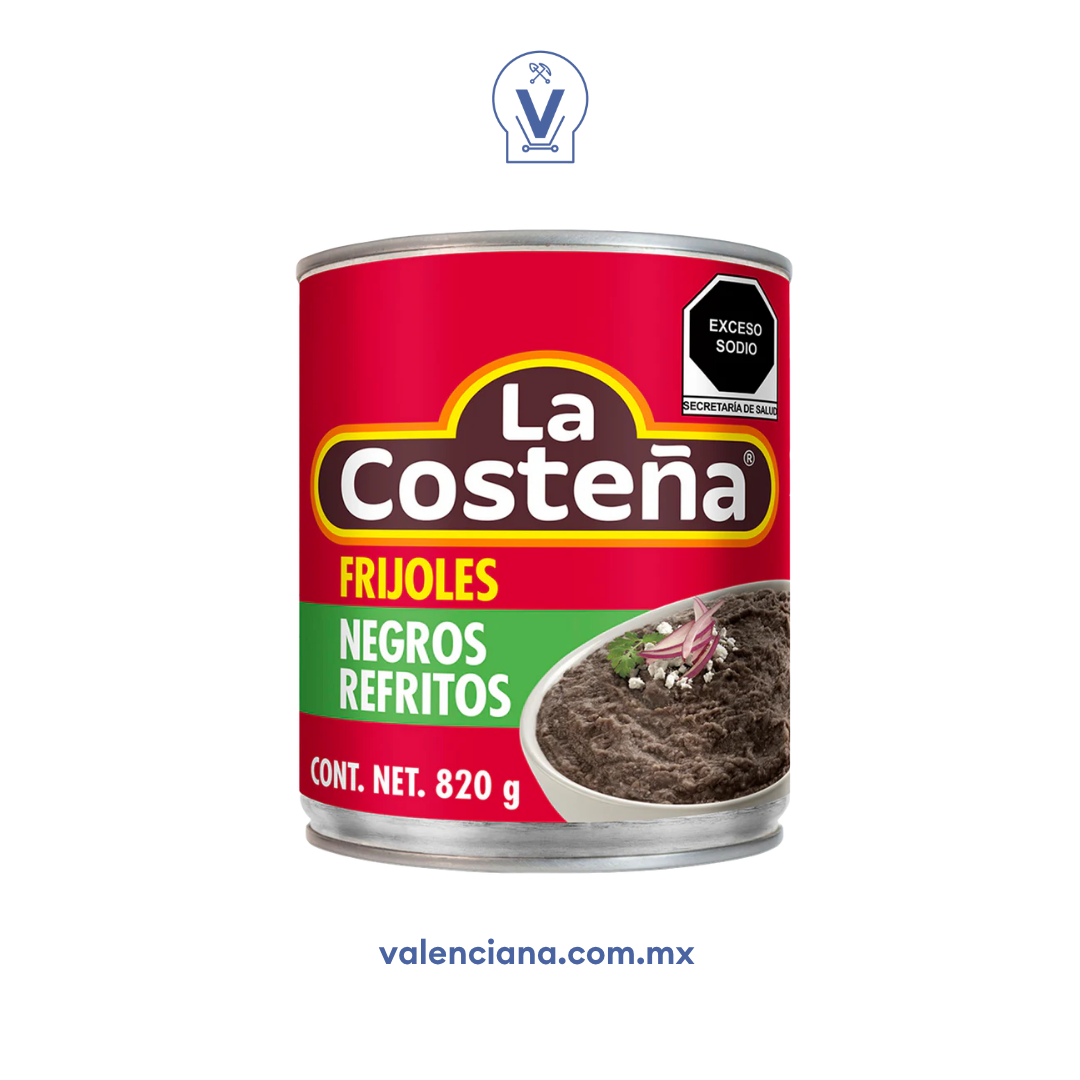 Frijoles Negros Refritos La Costeña 820 gr