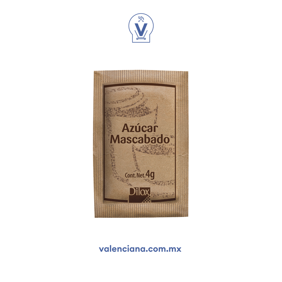 Azúcar Mascabado Dilox 2,000 Sobres de 4 gr
