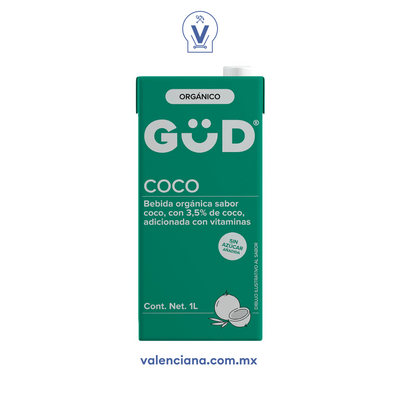 Alimento Líquido de Coco sin Azúcar Güd 1 lt