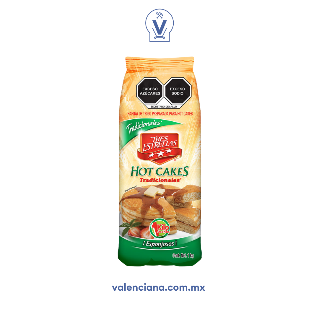 Harina para Hot Cakes Tres Estrellas 1 kg