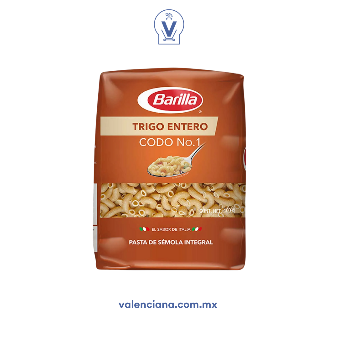 Pasta Integral Codo No. 1 Barilla 400 gr