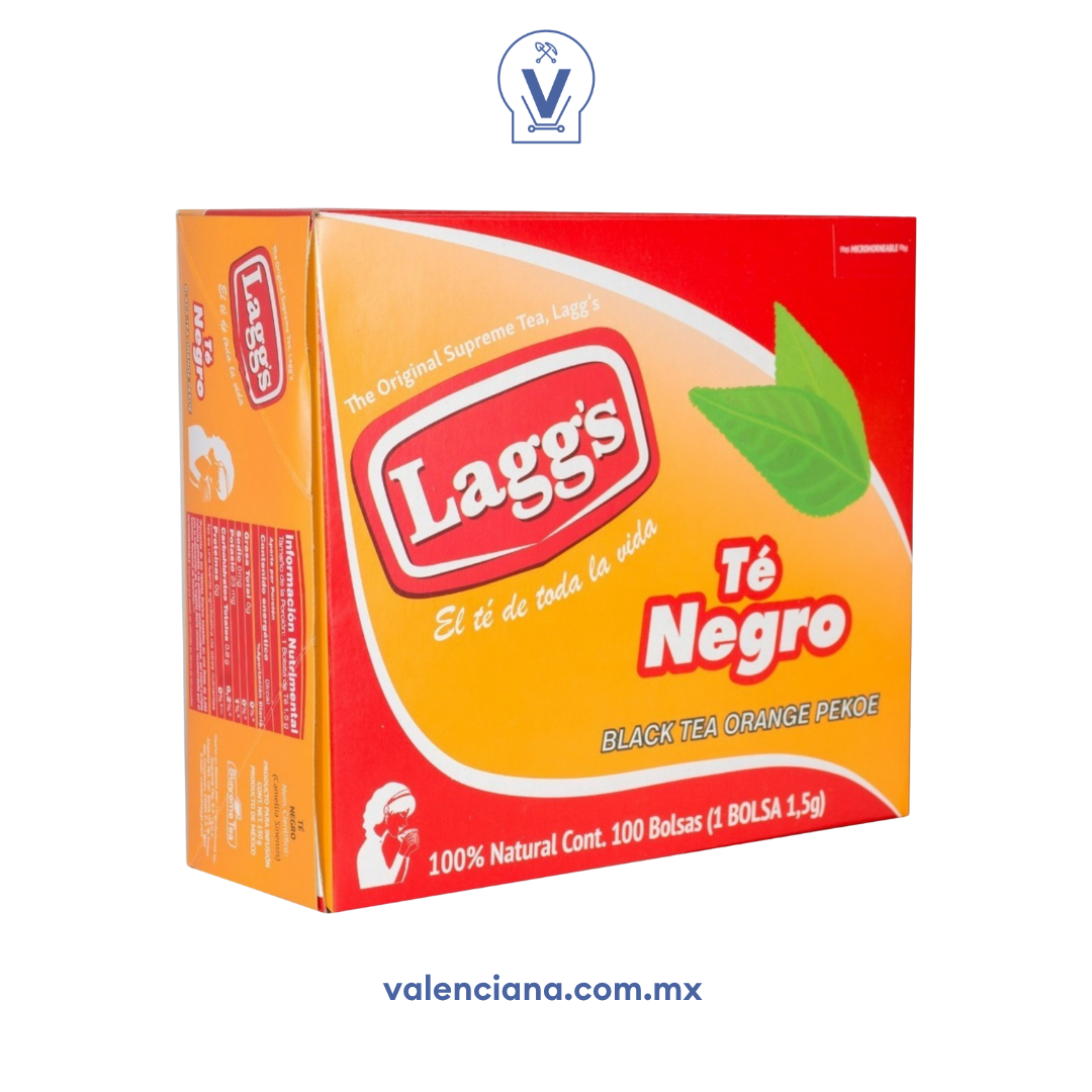 Té Negro Lagg´s 100 Sobres de 1.5 gr