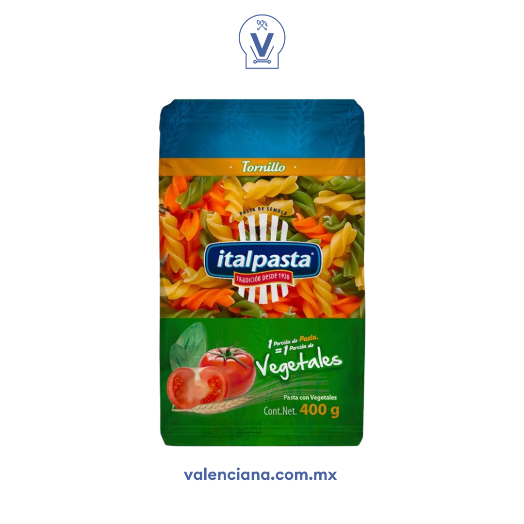 Pasta Tornillo Tricolor Italpasta 400 gr