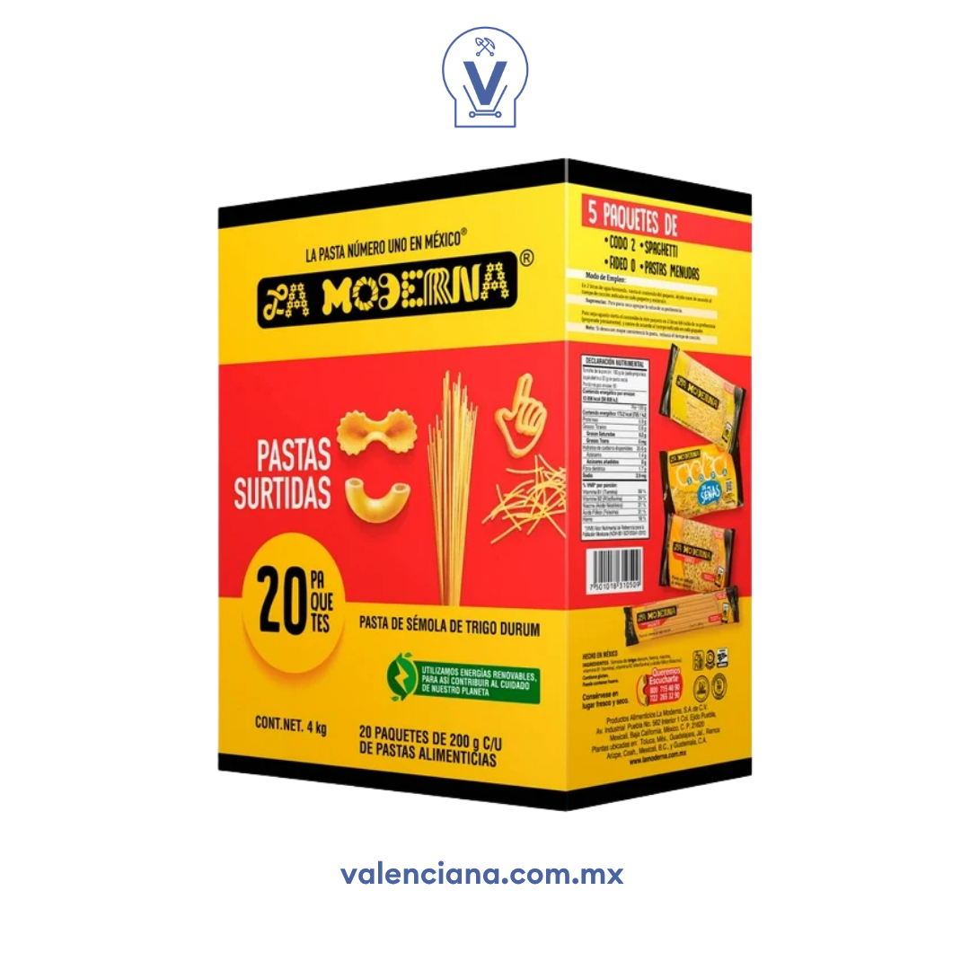 Pasta Surtida La Moderna 20 Piezas de 200 gr
