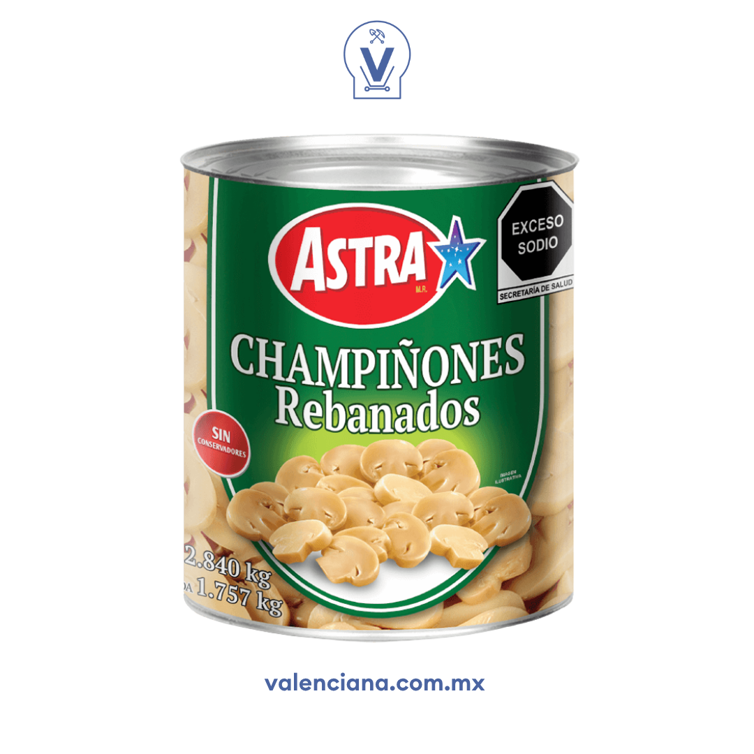 Champiñones Rebanados Astra 2.84 kg