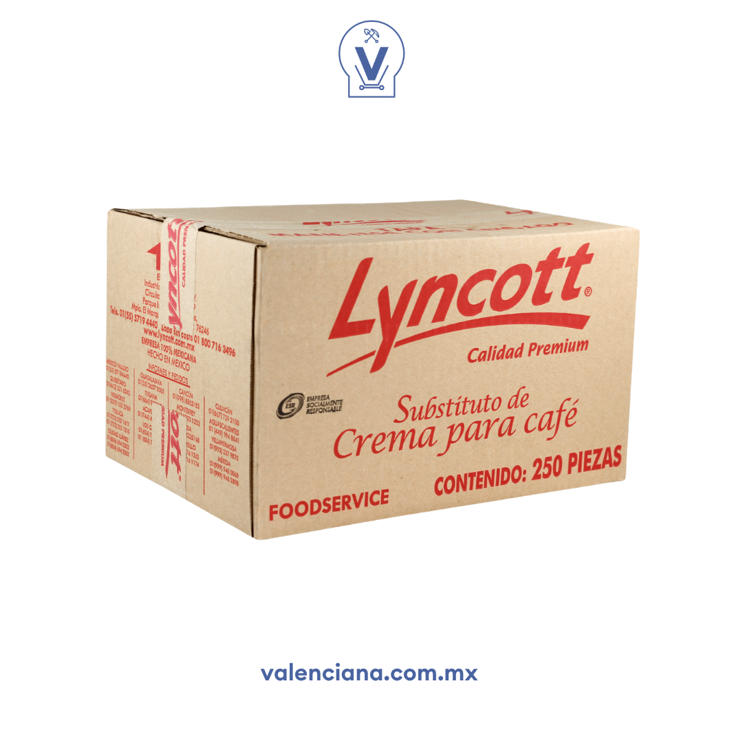 Crema Para Café Lyncott 250 Sobres de 15 gr