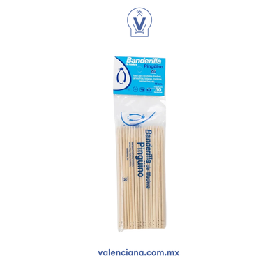 Palillo para Brocheta Pingüino con 50 Piezas