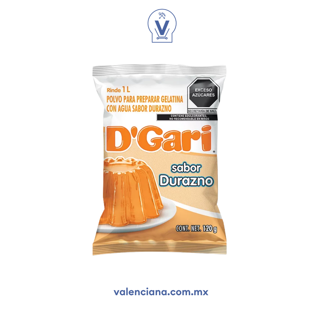 Gelatina de Durazno D´Gari 120 gr