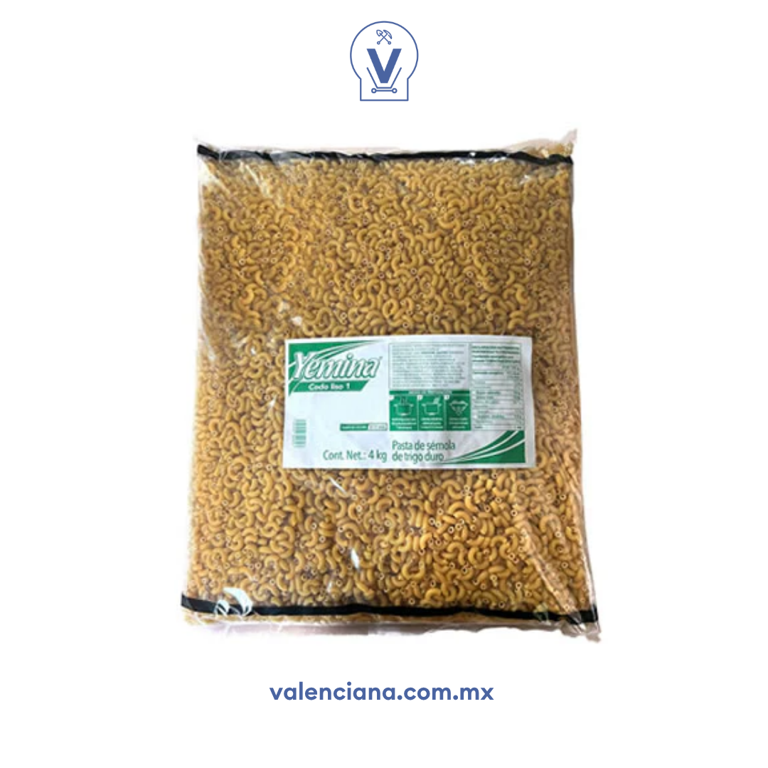 Pasta Codo Liso Yemina 4 kg