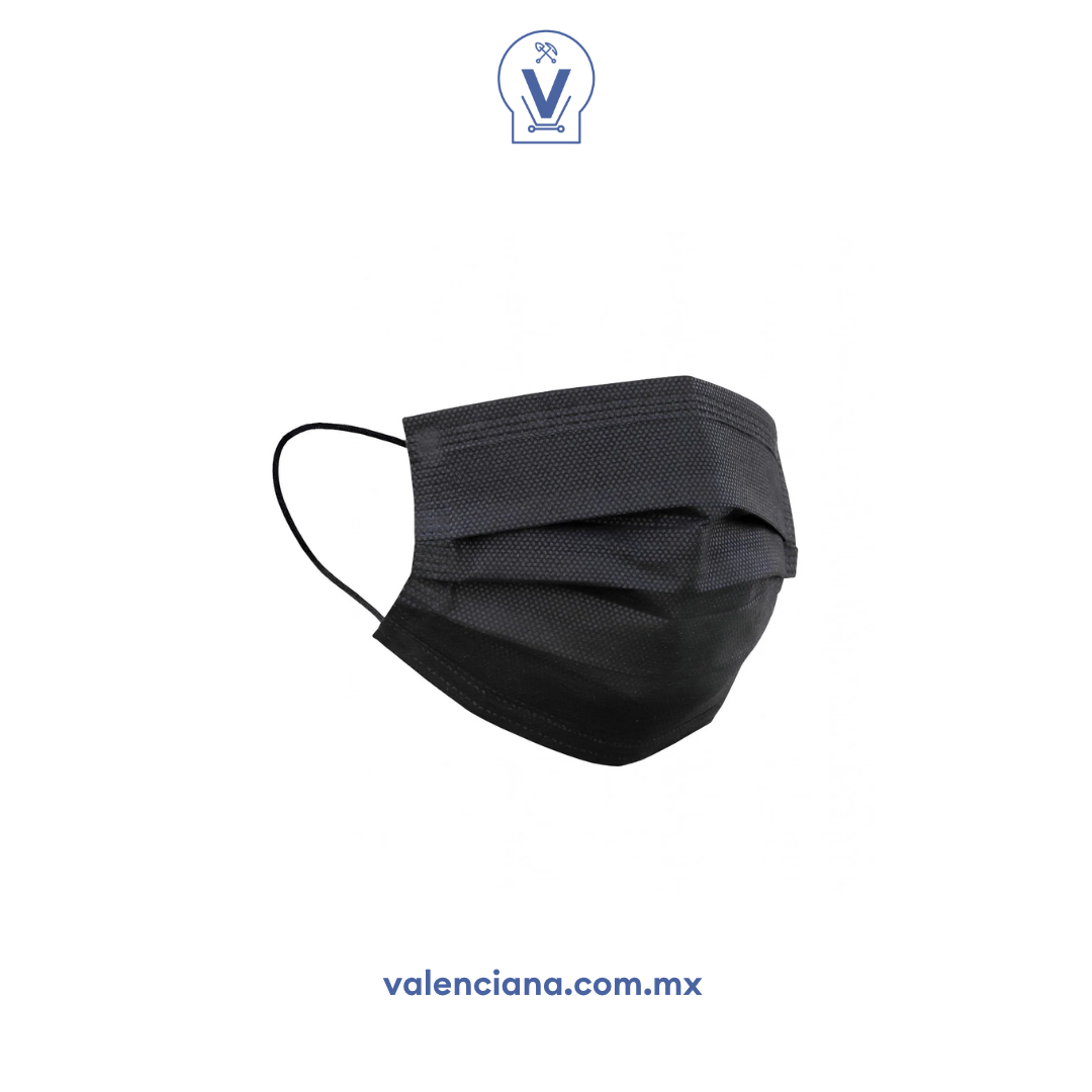 Cubrebocas Negro 50 Piezas