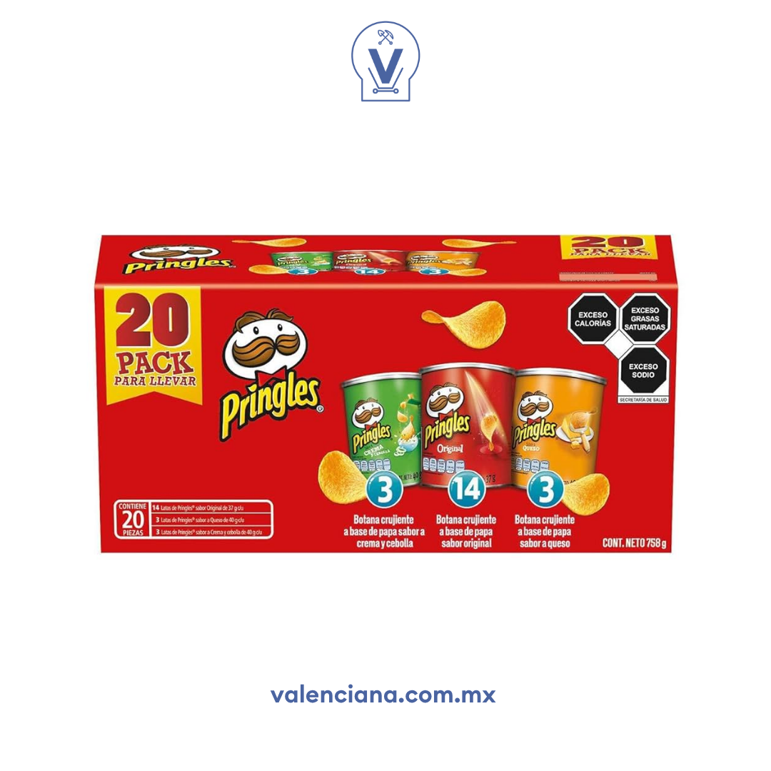 Papas Surtidas Pringles 20 Piezas de 40 gr
