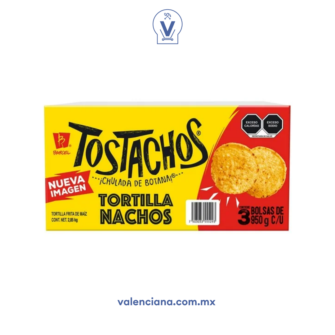Tortilla Tipo Nacho Tostachos Barcel 3 Piezas de 950 gr