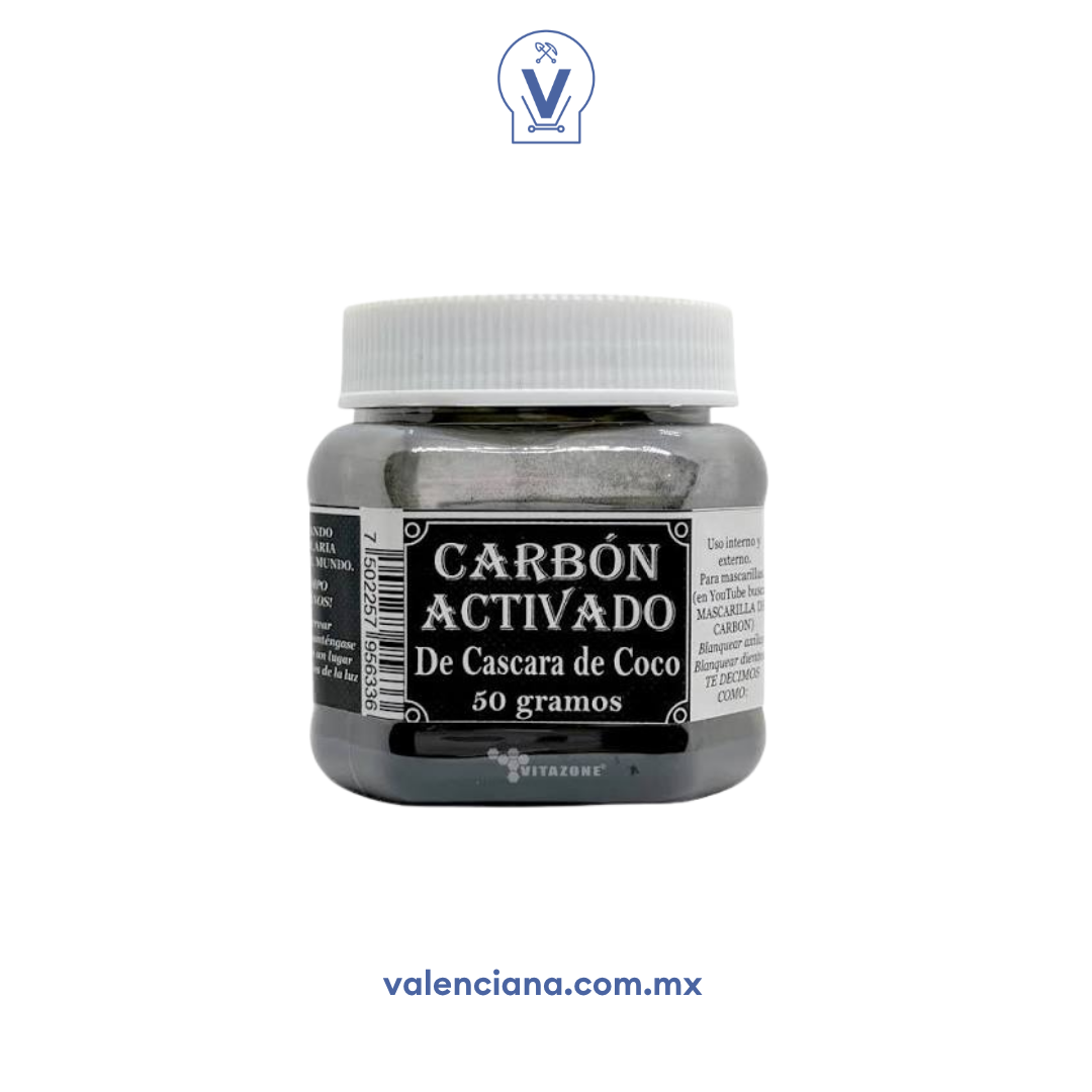 Carbón Activado de Cáscara de Coco 50 gr