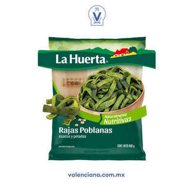 Chile Poblano en Rajas La Huerta 500 gr
