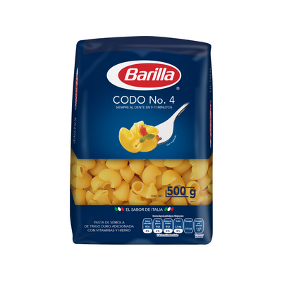 Pasta Codo No. 4 Barilla 500 gr