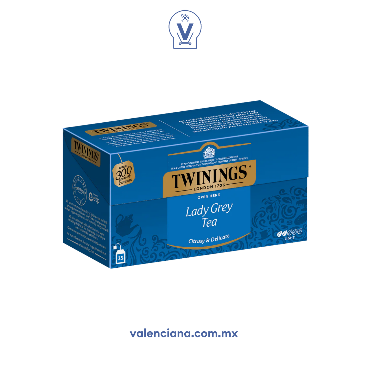 Té Lady Grey Twinings 25 Sobres de 2 gr