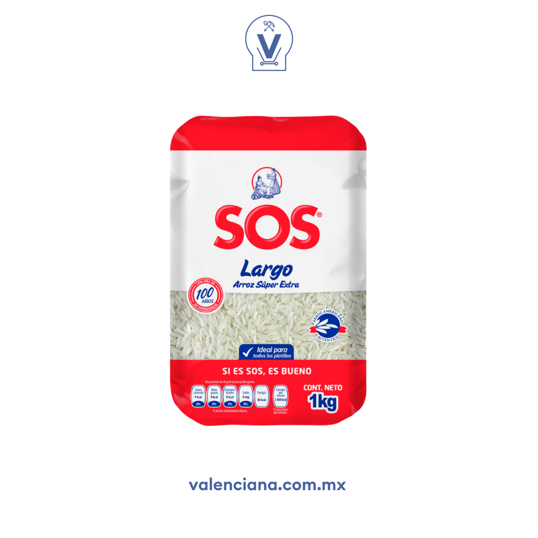 Arroz Grano Largo Super Extra Sos 1 kg