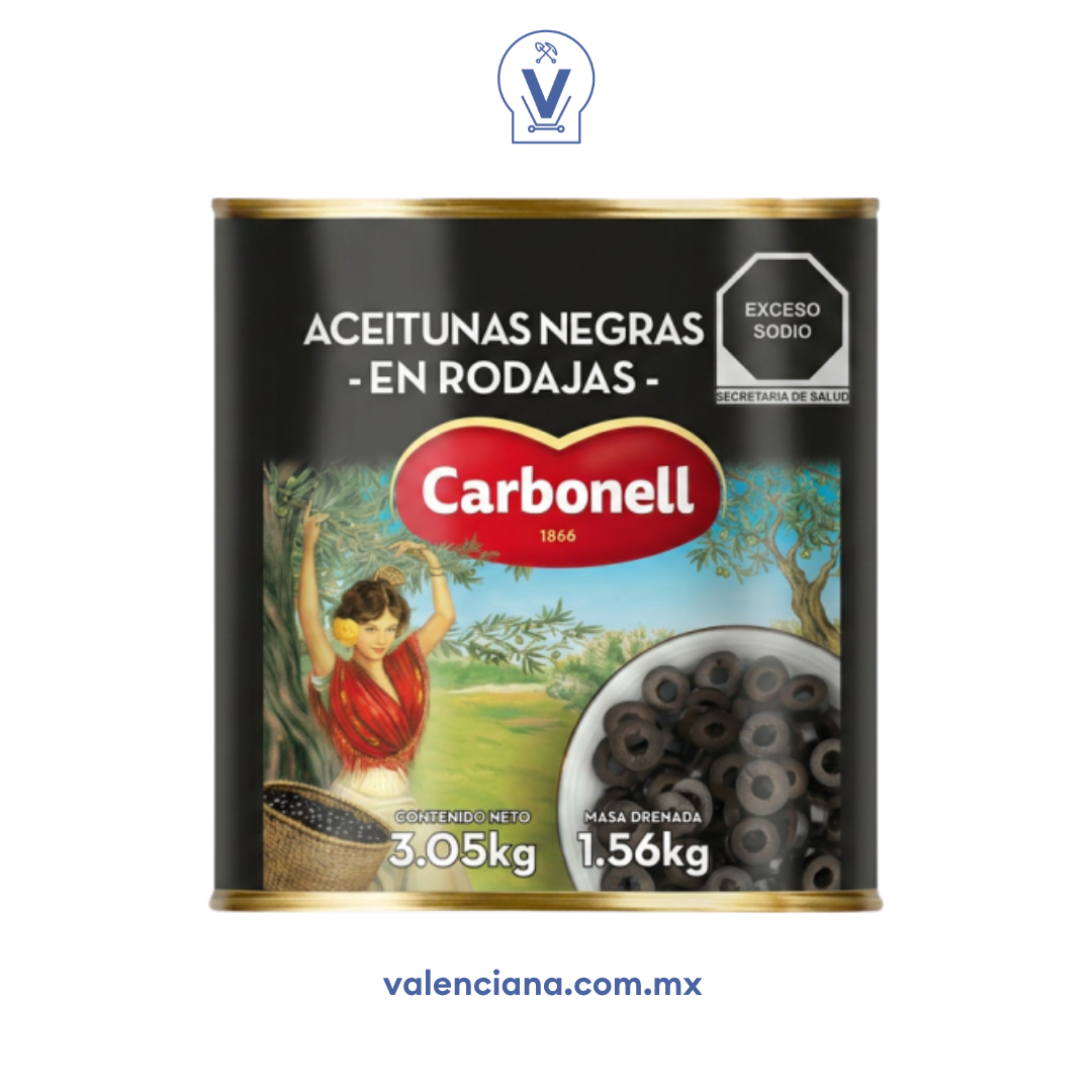 Aceitunas Negras Rebanadas Carbonell 3 kg