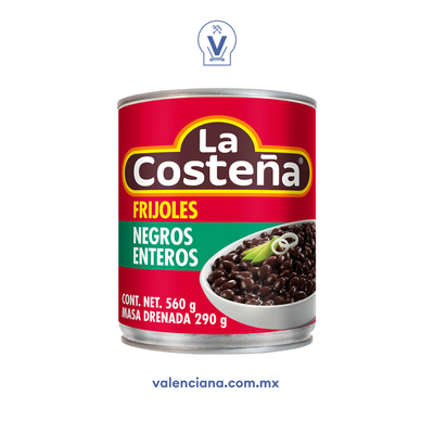 Frijoles Negros Enteros La Costeña 560 gr