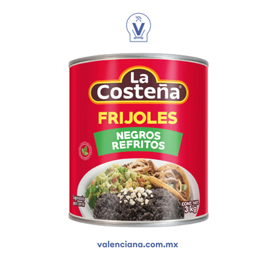 Frijoles Negros Refritos La Costeña 3 kg