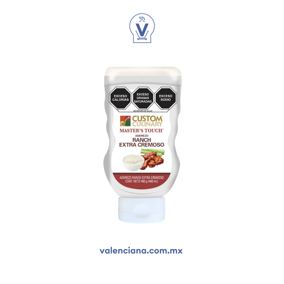 Aderezo Ranch Extra Cremoso Custom Culinary 460 gr