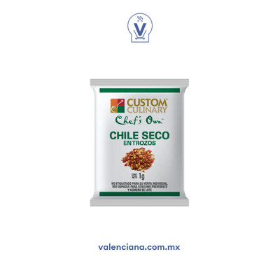 Chile Seco Custom Culinary 1000 piezas de 1 gr