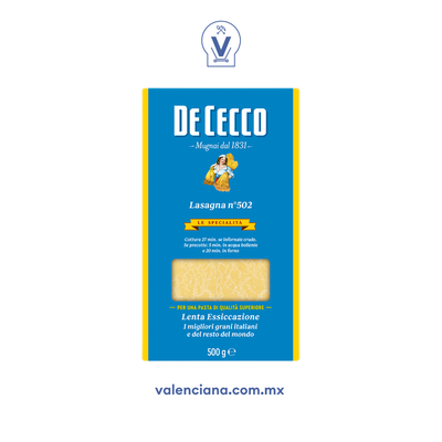 Pasta Lasagna De Cecco 500 gr