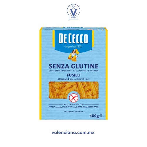 Pasta sin Gluten Fusilli De Cecco 400 gr