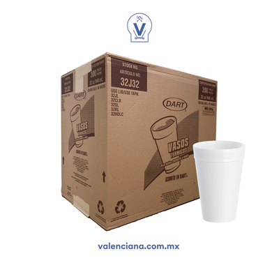 Vaso de Unicel Dart de 1 lt 15 Piezas
