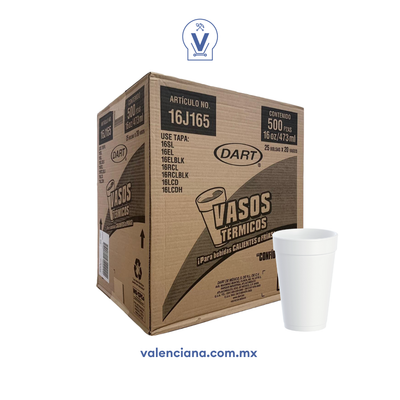 Vaso de Unicel Dart de 500 ml 20 Piezas