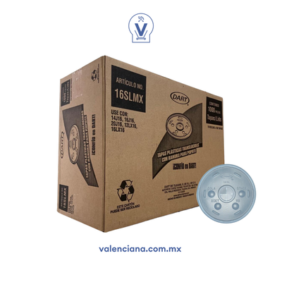 Tapa con Ranura Para Popote Dart 100 piezas