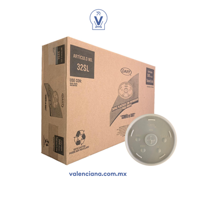 Tapa con Ranura Para Popote Dart 100 Piezas