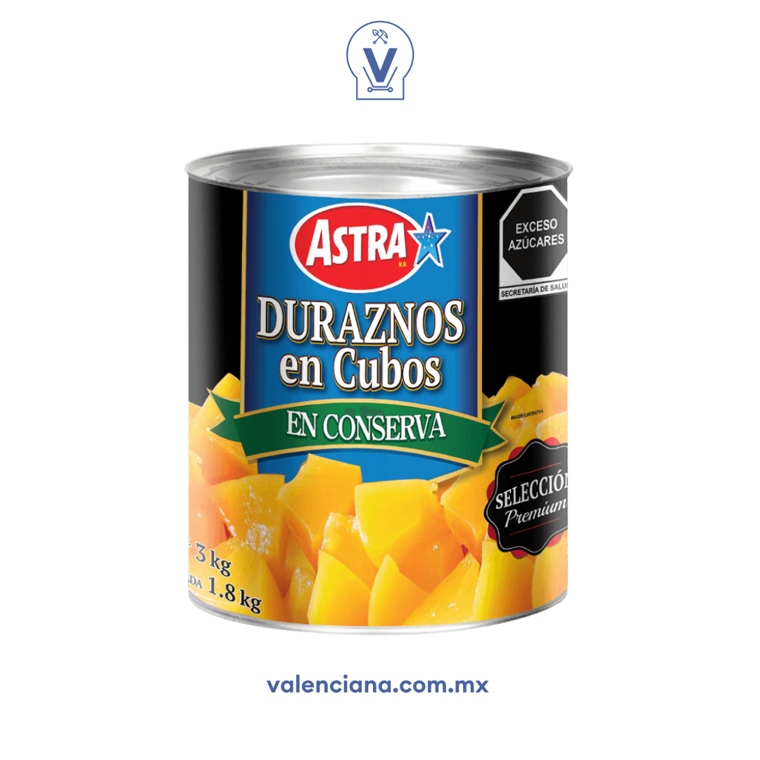 Duraznos en Cubos Astra 3 kg