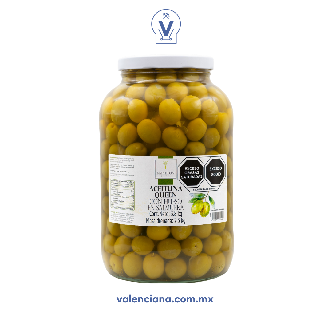 Aceitunas Queen Enteras Zaphron 3.8 kg