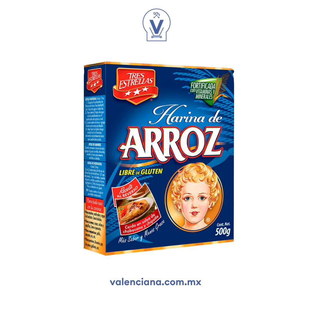 Harina de Arroz Tres Estrellas 500 gr
