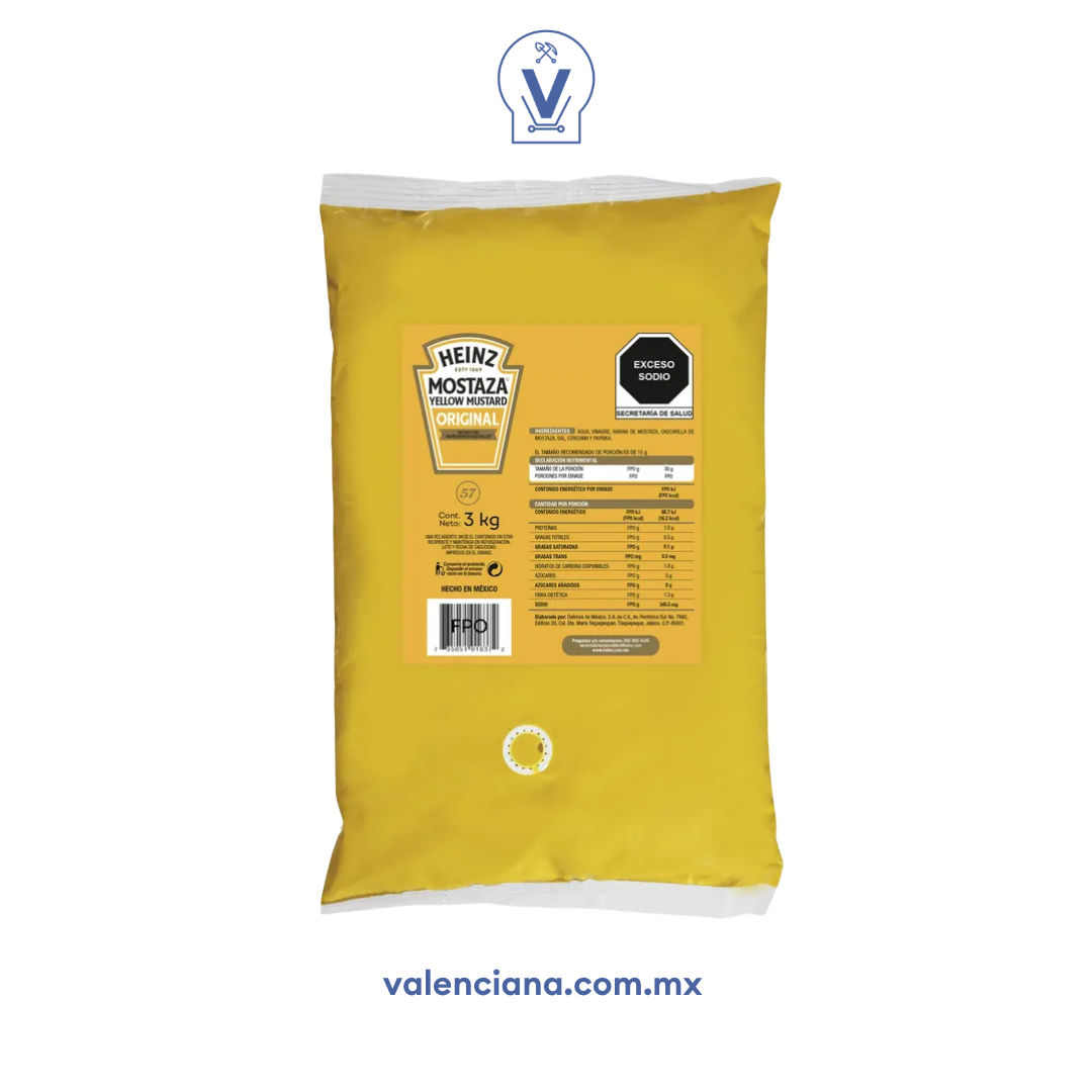 Mostaza en Bolsa Heinz 3 kg