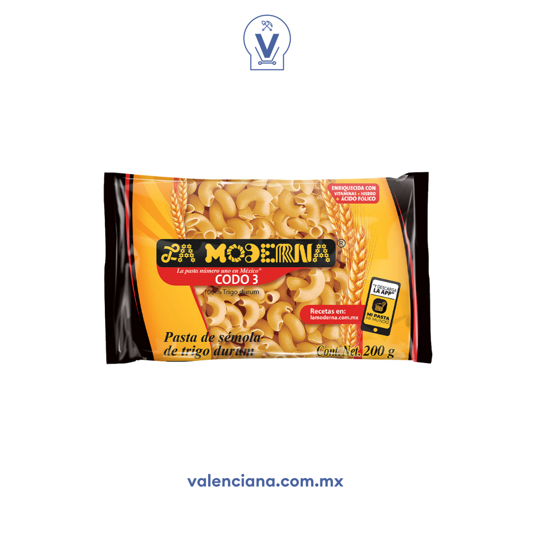 Pasta Codo No. 3 La Moderna 200 gr
