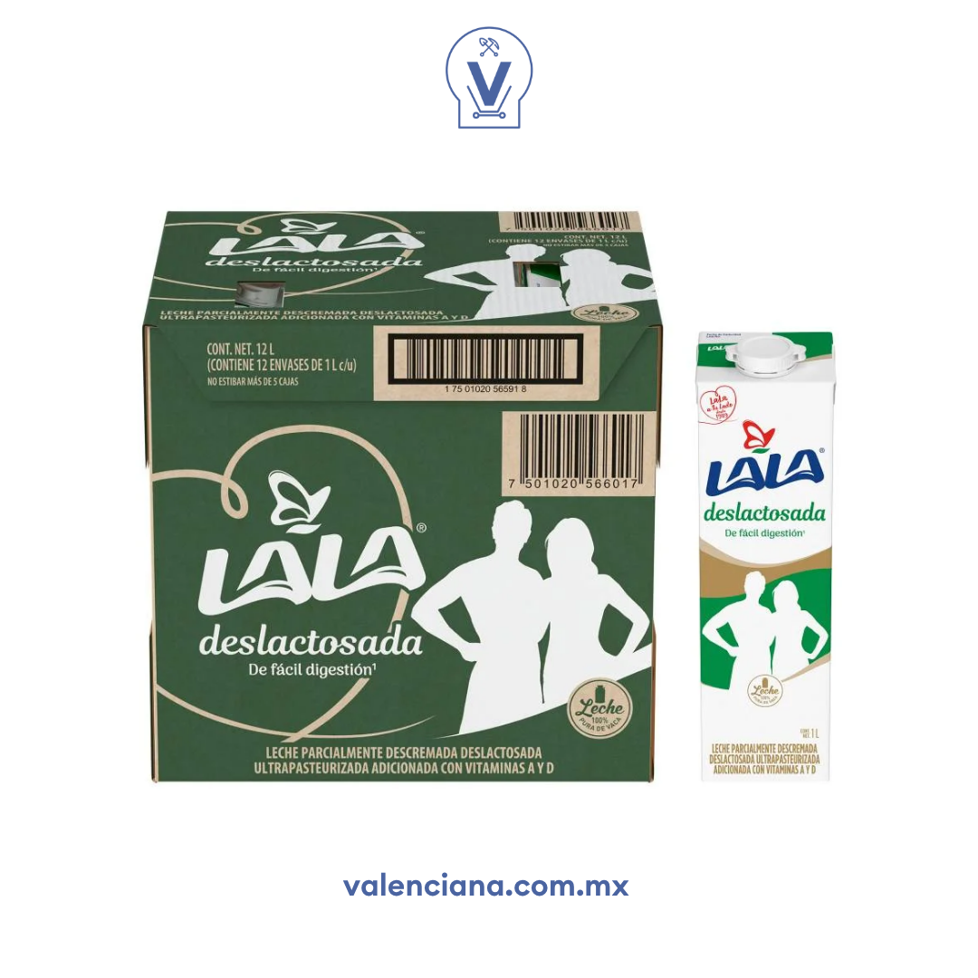 Leche Deslactosada Lala Caja con 12 Piezas de 1 lt