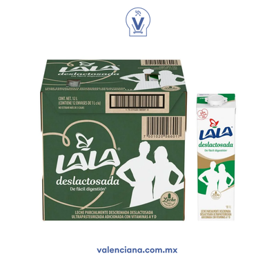 Leche Deslactosada Lala Caja con 12 Piezas de 1 lt